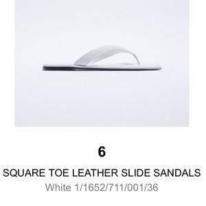 Zara Square Toe Slide Leather Sandals